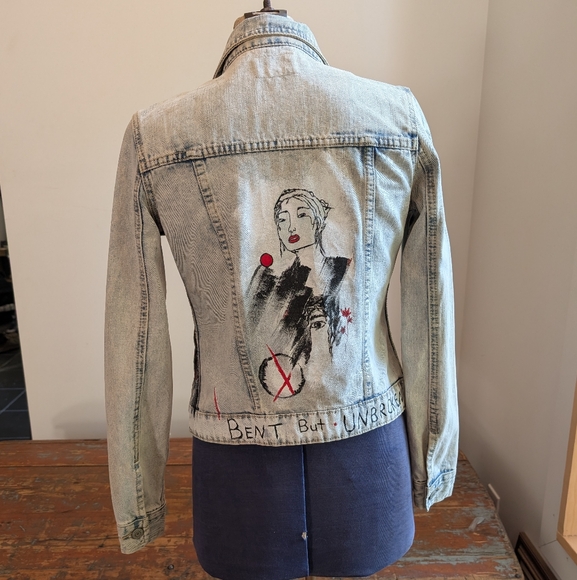 Jackets & Blazers - Hand-painted Graphic Denim Jacket, Wearable Art